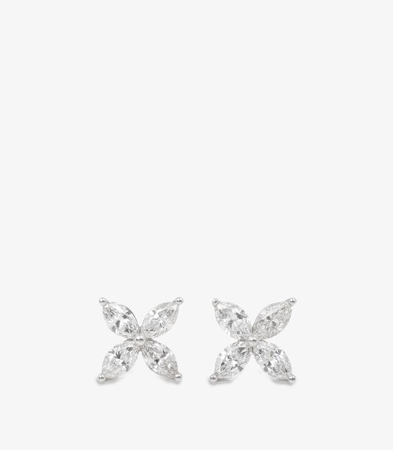 Tiffany & Co. Marquise Cut Diamond Platinum Medium Victoria Earrings at Xupes