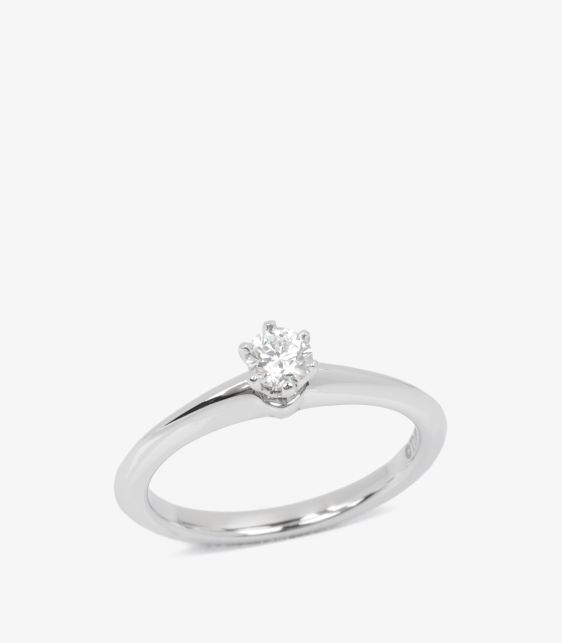 Tiffany & Co. Brilliant Cut 0.19ct Diamond Platinum Tiffany Setting Ring at Xupes