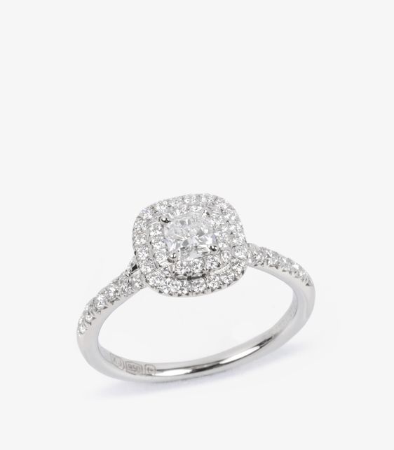 Tiffany & Co. 0.27ct Cushion Cut Diamond Platinum Soleste Ring at Xupes