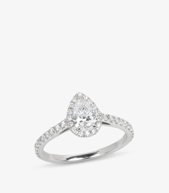 Tiffany & Co. 0.42ct Pear Cut Diamond Platinum Soleste Ring at Xupes
