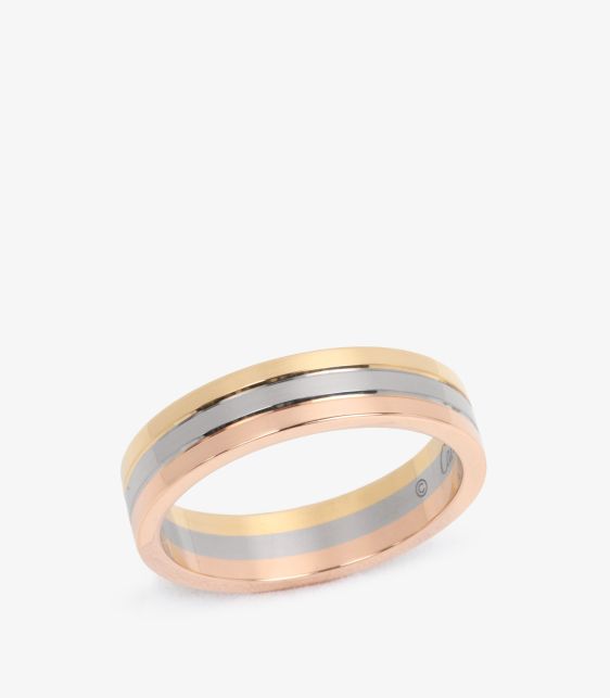 Cartier 18ct White Gold, 18ct Yellow Gold and 18ct Rose Gold Vendôme Louis Cartier Wedding Band Ring at Xupes