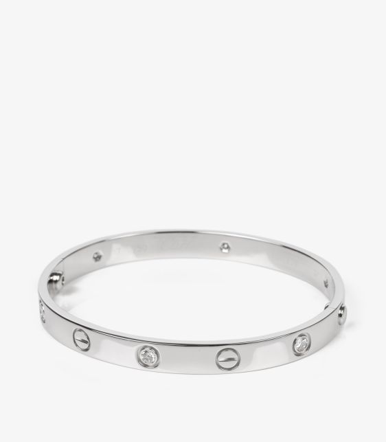Cartier 6 Diamond 18ct White Gold Love Bangle at Xupes