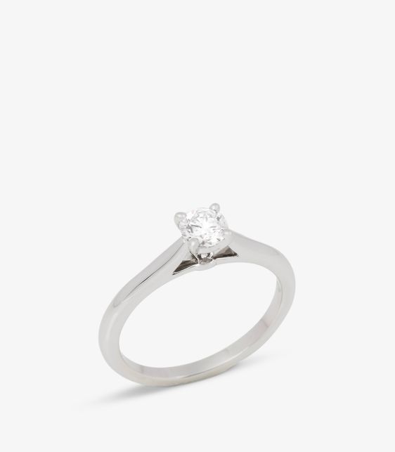 Cartier Brilliant Cut 0.30ct Solitaire Diamond Platinum 1895 Ring at Xupes