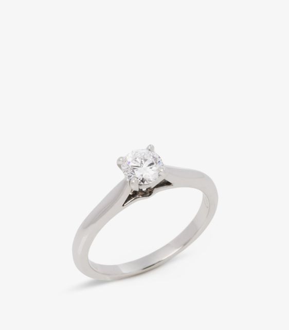 Cartier Brilliant Cut 0.31ct Solitaire Diamond Platinum 1895 Ring at Xupes