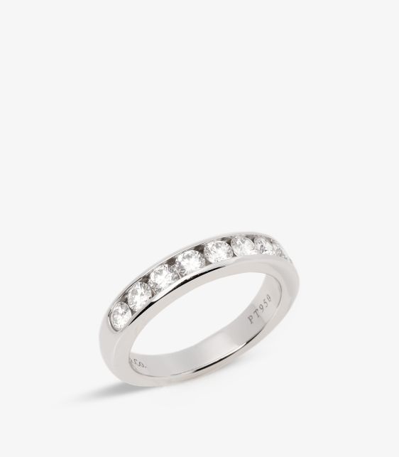 Tiffany & Co. Brilliant Cut Diamond Platinum Half Eternity Ring at Xupes