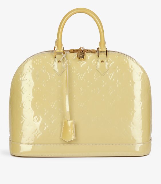 Blanc Corail Monogram Vernis Leather Alma GM