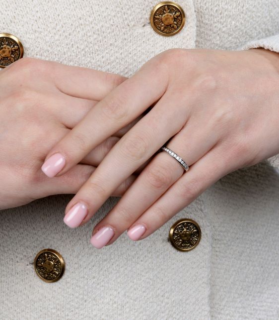 Brilliant cut Diamond Platinum Half Eternity Ring