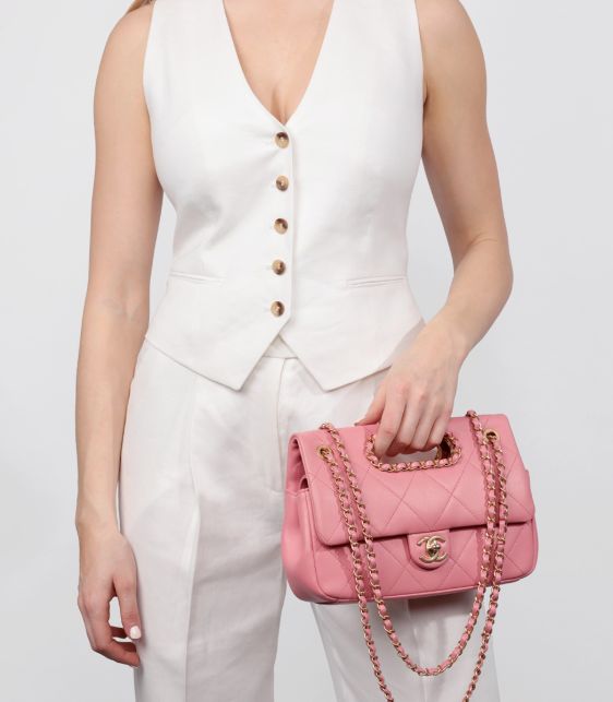 Pink Quilted Lambskin A Real Catch Classic Flap Bag