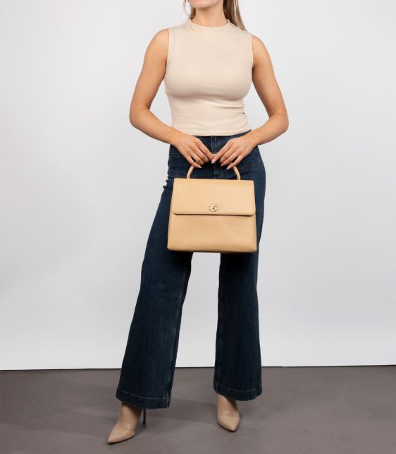 Beige Caviar Leather Vintage Classic Kelly