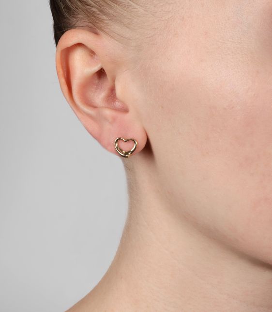18ct Yellow Gold Elsa Peretti Open Heart Stud Earring