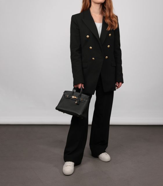 Black Togo Leather Birkin 25cm Retourne