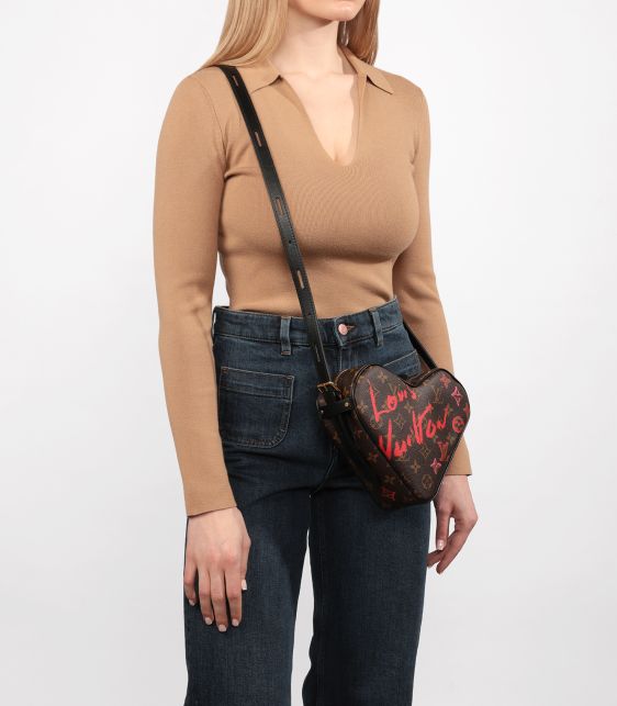 Brown Monogram Coated Canvas & Black Coated Canvas Sac Coeur