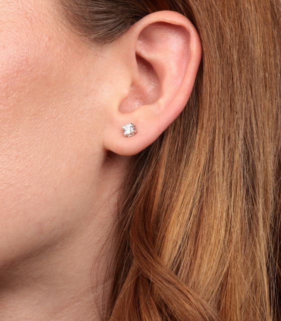 0.46ct Brilliant Cut Diamond 18ct White Gold C De Stud Earrings