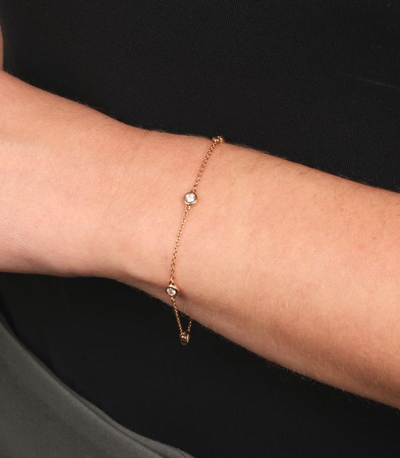 5 Diamond 18ct Rose Gold Elsa Peretti Diamonds by the Yard Bracelet