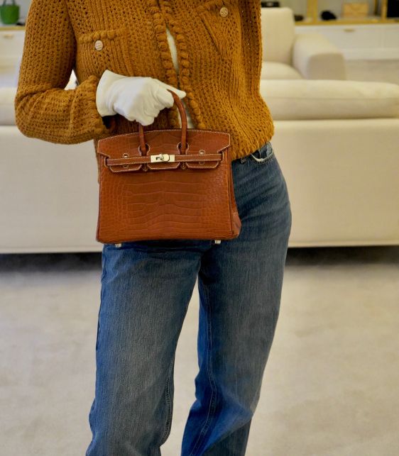 Fauve Matte Alligator Leather Birkin 25cm Retourne