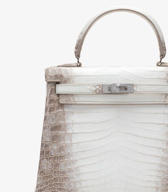 Blanc Himalaya Matte Niloticus Crocodile Leather Special Order Diamond Kelly 25cm Retourne