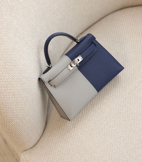 Bleu Glacier & Bleu Indigo Epsom Leather HSS Special Order Kelly 20cm II Sellier