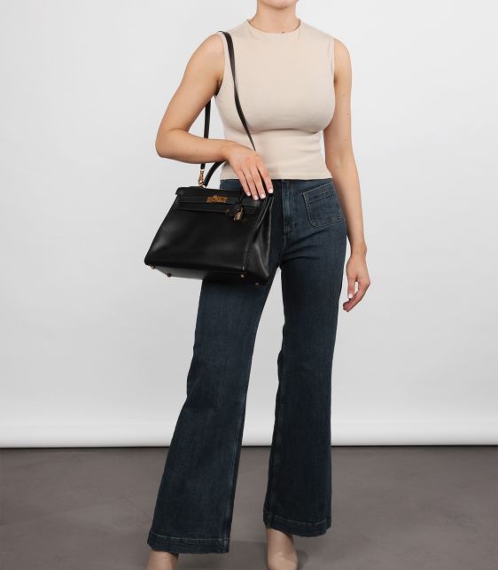 Black Box Calf Vintage Kelly 32cm Retourne