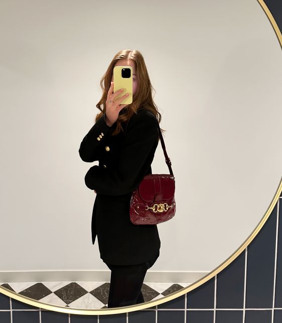 Burgundy Patent Leather Ancora Wave Flap Bag