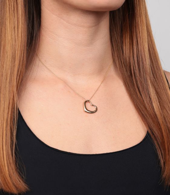 18ct Yellow Gold 22mm Elsa Peretti Open Heart Pendant