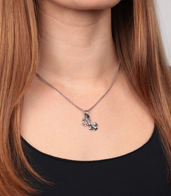 18ct White Gold Lucky Charms Motif Necklace