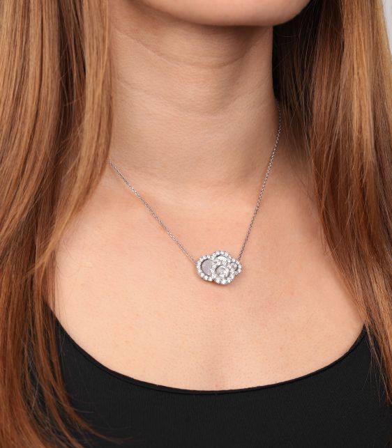 Diamond 18ct White Gold and Mother of Pearl Happy Dreams Necklace