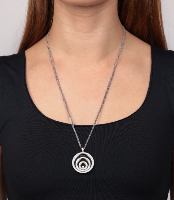 Pavé Diamond 18ct White Gold Happy Spirit Pendant