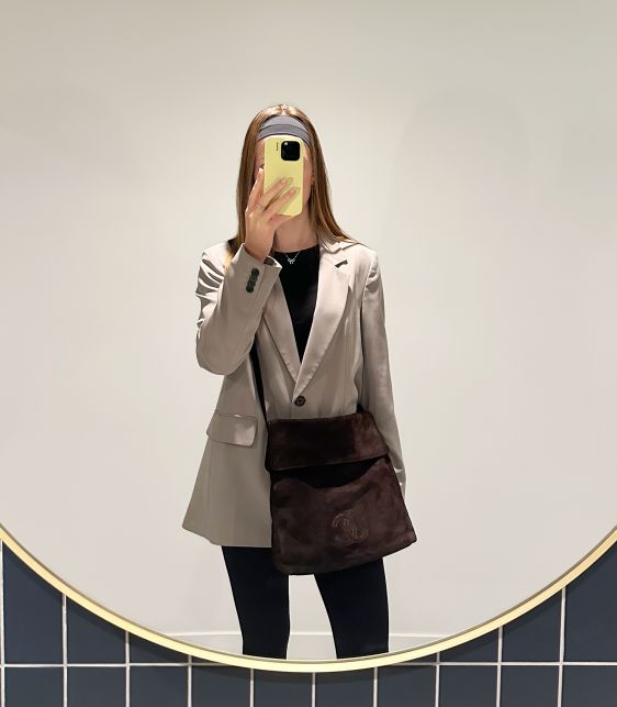 Brown Suede Vintage Timeless Hobo Bag