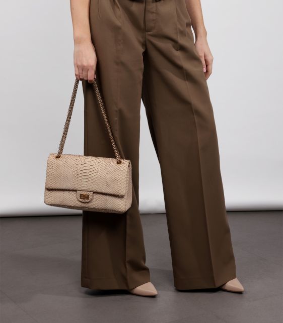 Beige Python Leather 226 2.55 Reissue Double Flap Bag