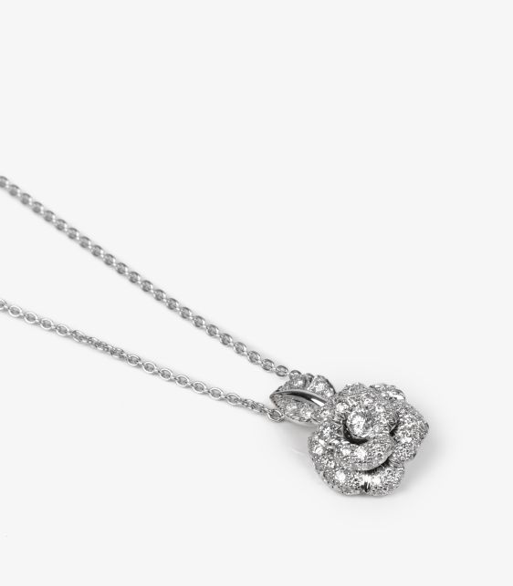 Diamond 18ct White Gold Small Rose Bagatelle Necklace