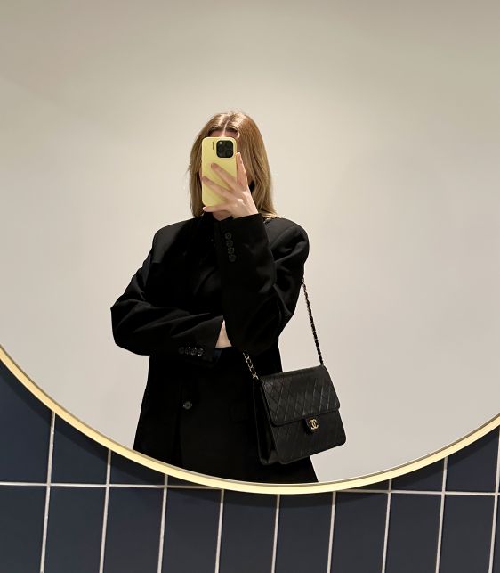 Black Quilted Lambskin Vintage Medium Classic Single Flap Bag