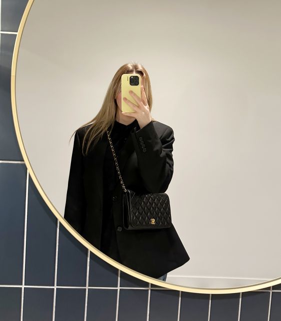 Black Quilted Lambskin Vintage Small Classic Single Full Flap Bag