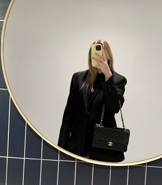 Black Quilted Lambskin Vintage Medium Classic Double Flap Bag