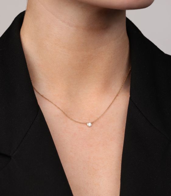 0.17ct Brilliant Cut 18ct Yellow Gold Elsa Peretti Diamonds by the Yard Solitaire Pendant