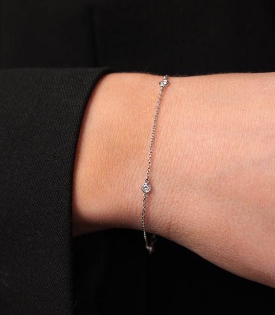 3 Diamond Platinum Elsa Peretti Diamonds by the Yard Bracelet