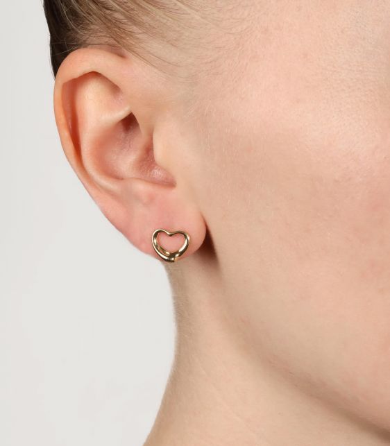 18ct Yellow Gold Elsa Peretti Open Heart Stud Earring