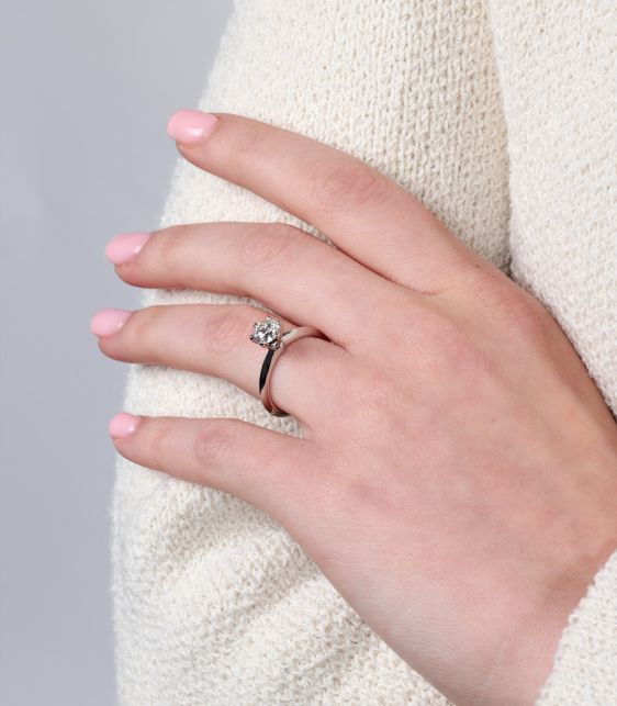 0.92ct Brilliant Cut Diamond Platinum Ring