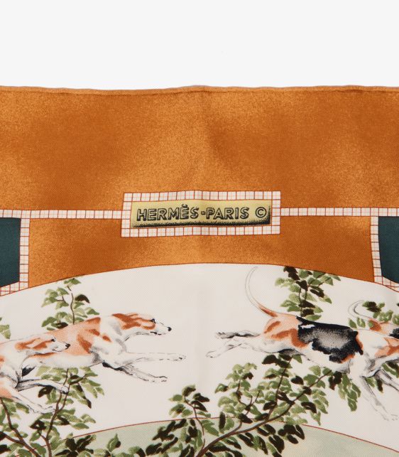 Green & Bronze Silk Le Poitevin Hubert de Watrigant 90 Scarf