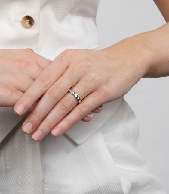 Baguette cut Diamond Half Eternity Ring