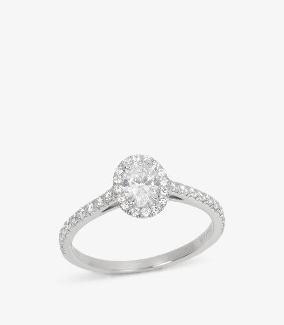 Tiffany & Co. 0.38ct Oval Cut Diamond Platinum Soleste Ring at Xupes