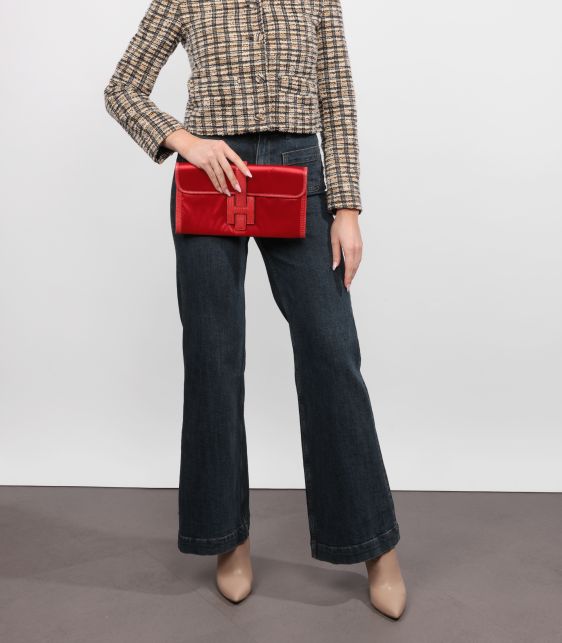 Rouge Braise Lizard Leather & Silk Jige Elan 29