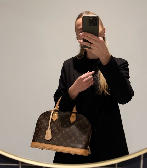 Brown Monogram Coated Canvas & Vachetta Leather Alma PM