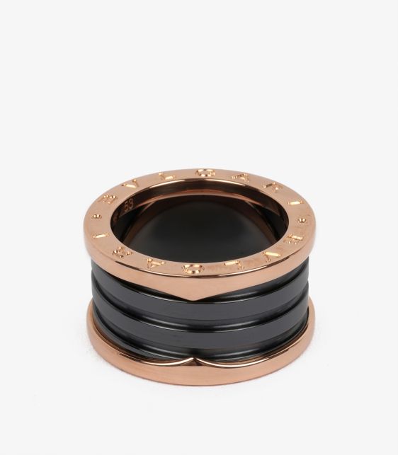 18ct Rose Gold & Black Ceramic B.zero1 Ring
