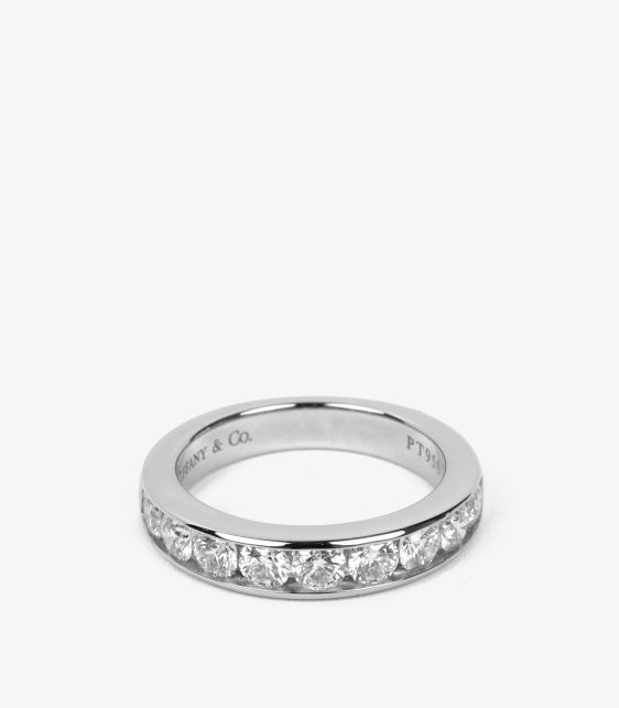 Brilliant Cut Diamond Platinum Half Eternity Ring