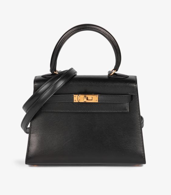 Black Box Calf Leather Vintage Kelly 20cm