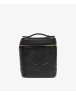 Black Caviar Leather Vintage Timeless Vanity Case